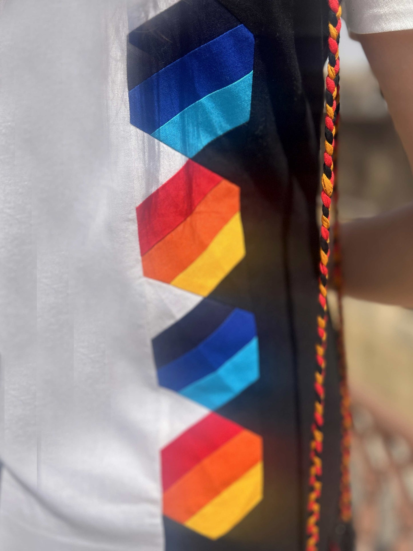 MONTSHO MASAI MARA HAND WOVEN COTTON PATCHWORK DRESS