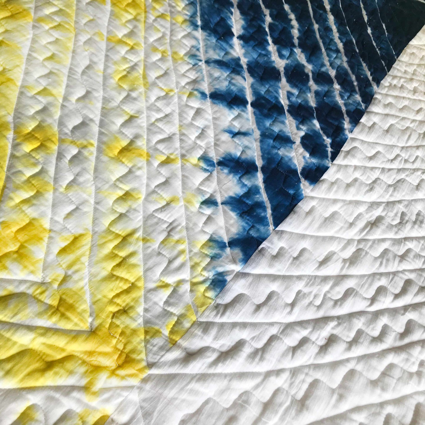 CYNTHIA COLOUR CASCADE SHIBORI SHABANG QUILTED BEDCOVER SET