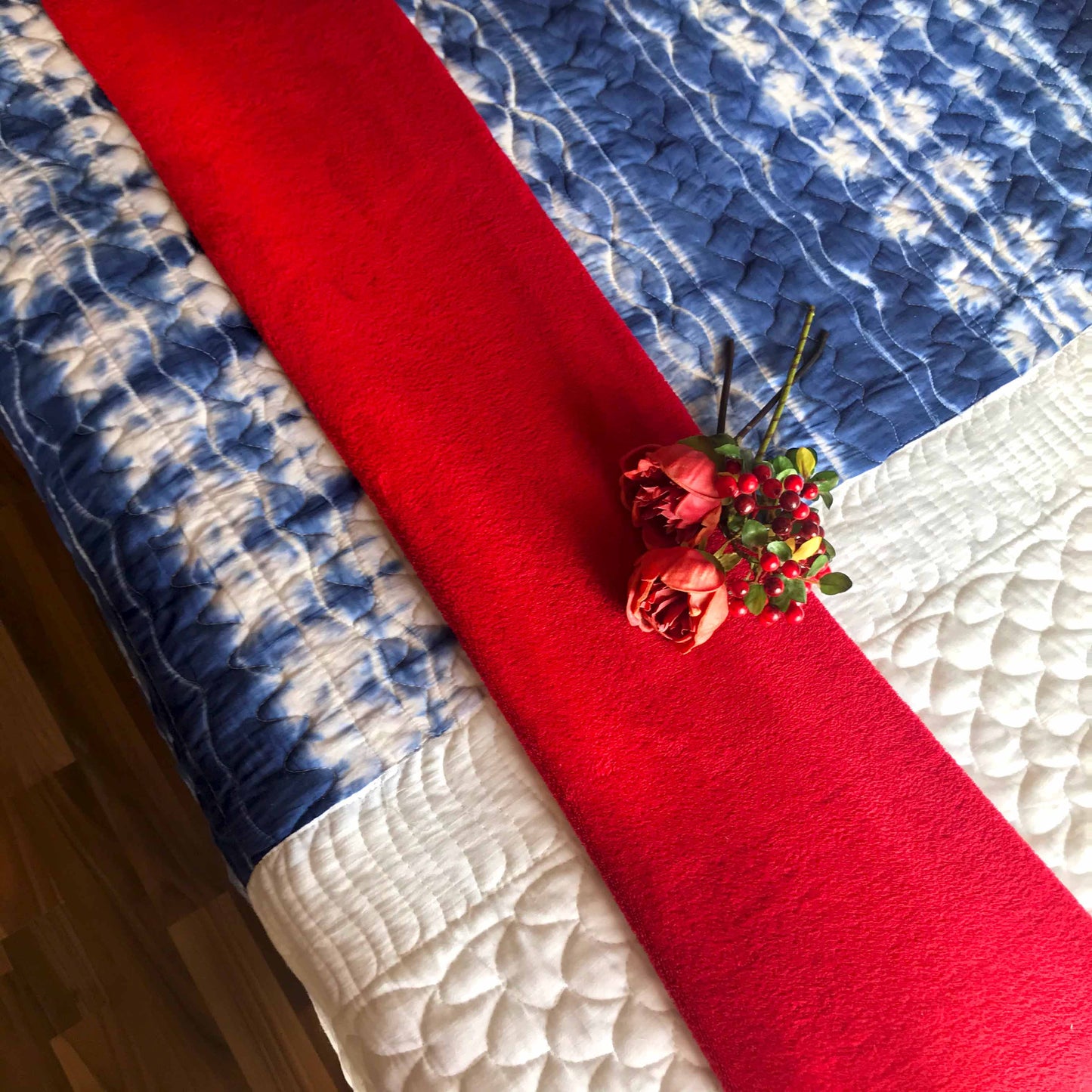 CLARA COLOUR CASCADE SHIBORI SHABANG QUILTED BEDCOVER SET