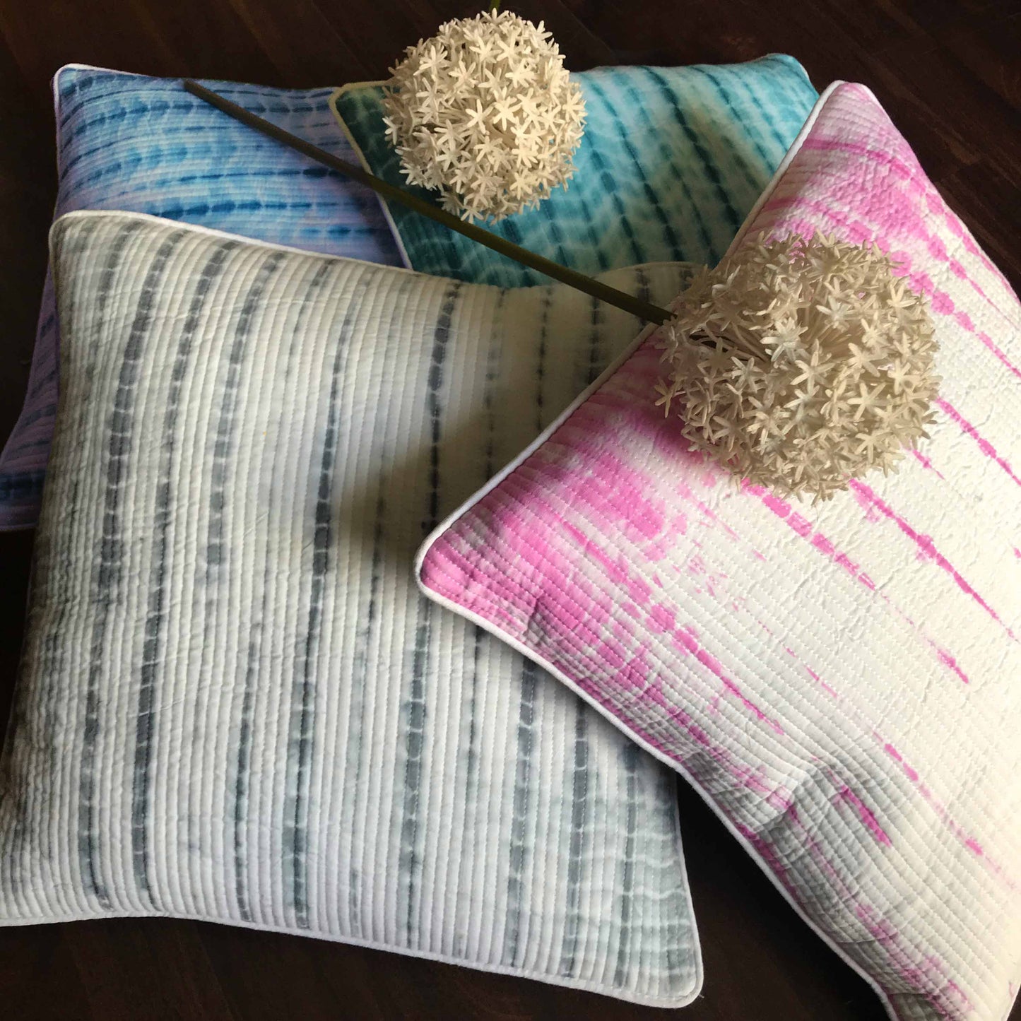 ERINA SHIBORI QUILTED CUSHION COVER SET