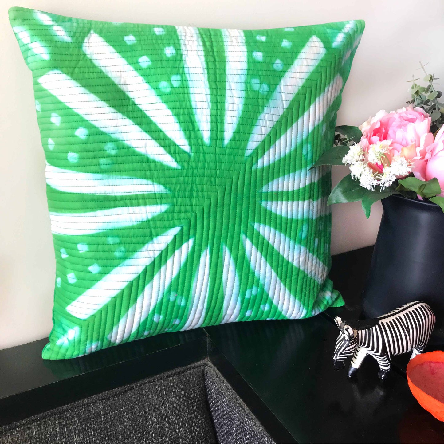 CREDIVIA COLOUR CASCADE SHIBORI QUILTED CUSHION COVER SET