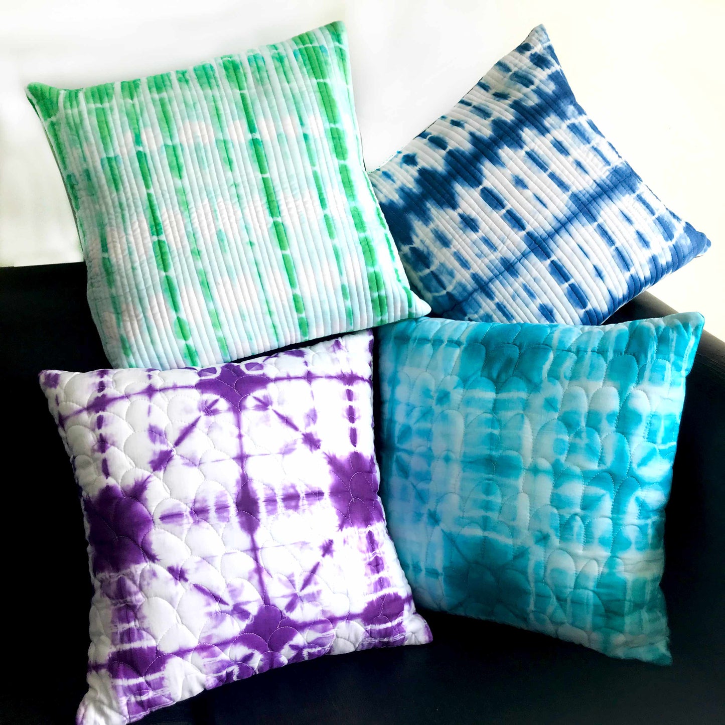 CLEMENTINE COLOUR CASCADE SHIBORI QUILTED CUSHION COVER SET