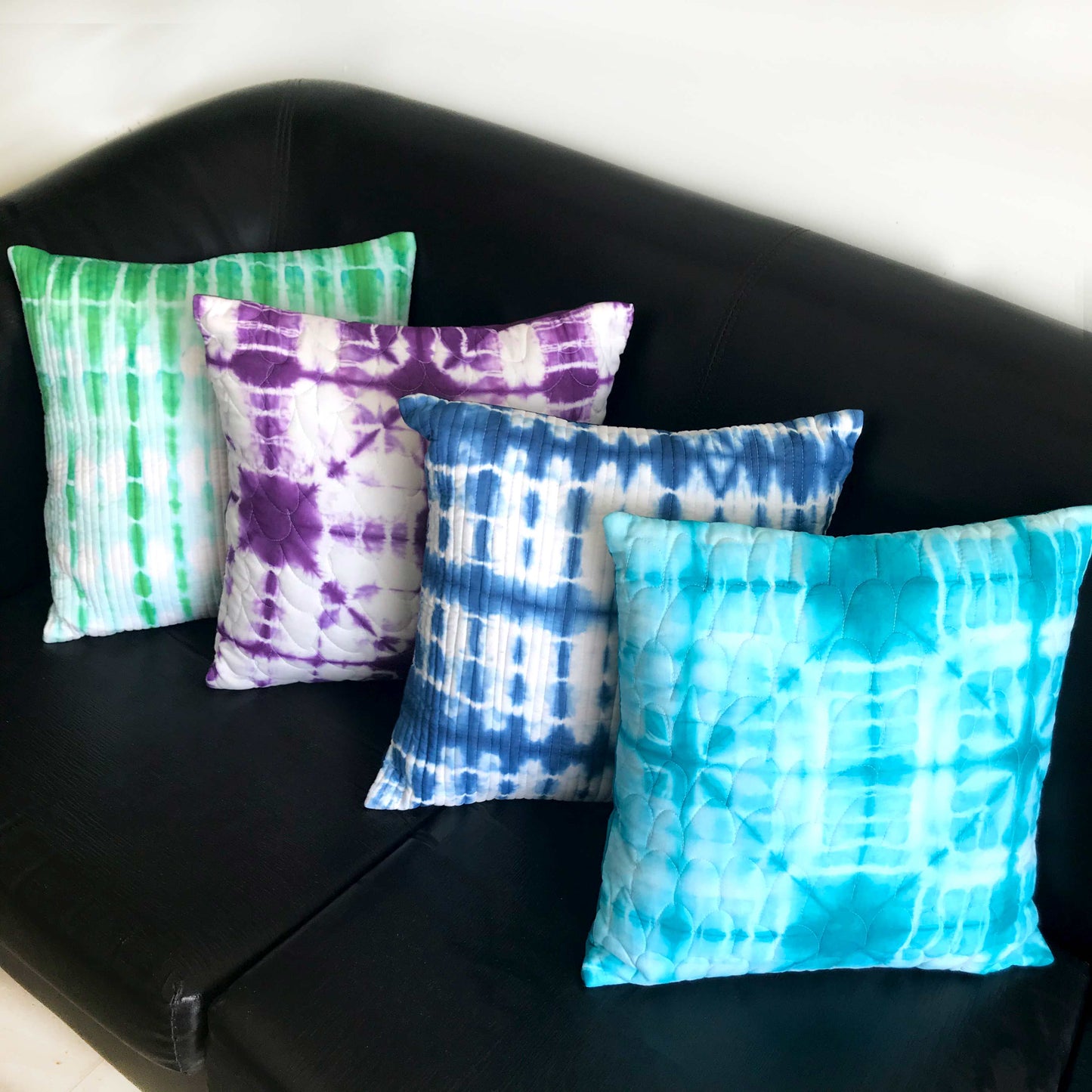 CLEMENTINE COLOUR CASCADE SHIBORI QUILTED CUSHION COVER SET