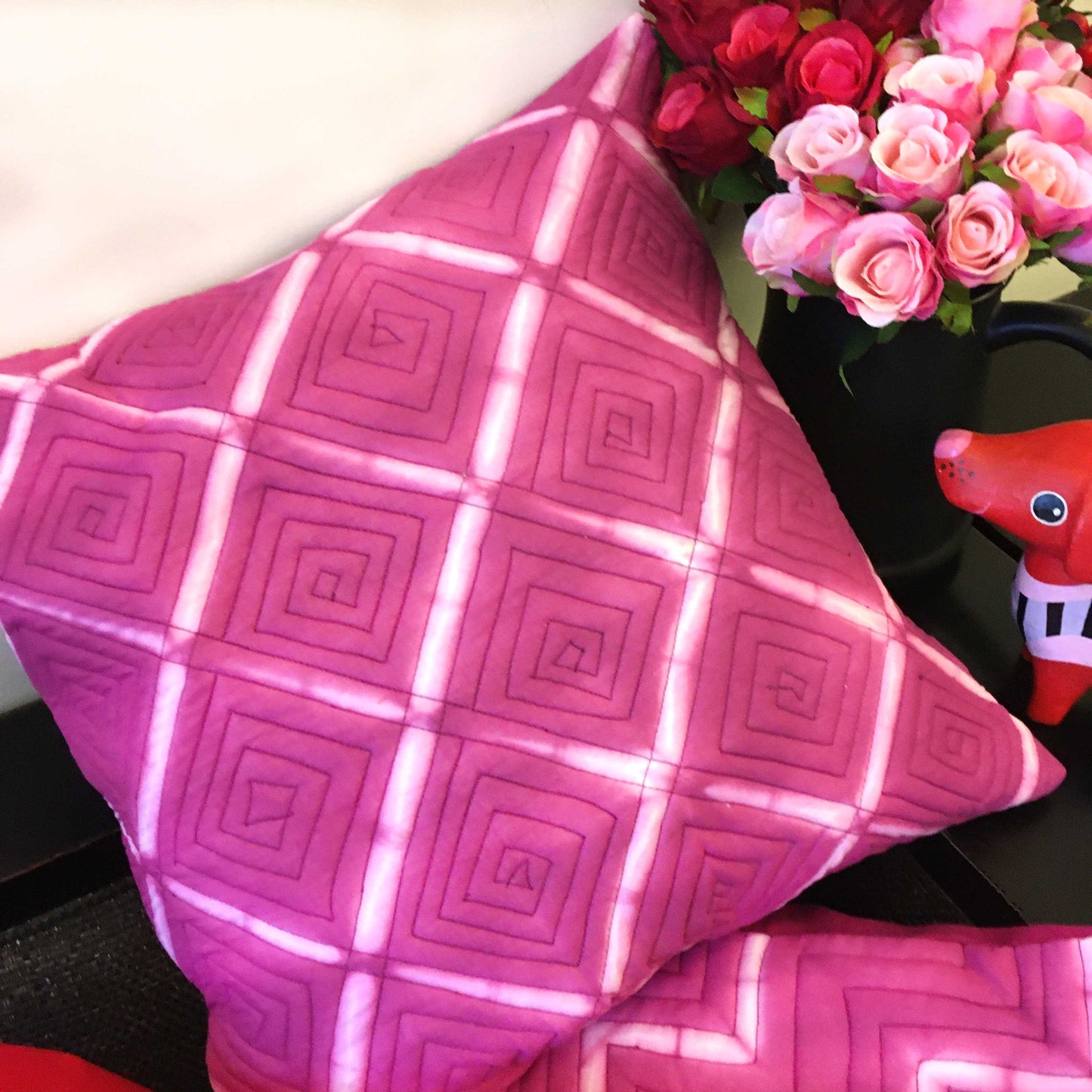 VANNAH LOVE ALWAYS SHIBORI QUILTED CUSHION COVER SET