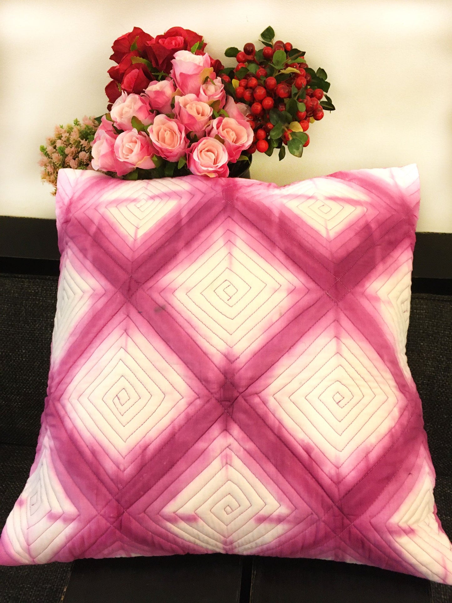 VONITA LOVE ALWAYS SHIBORI QUILTED CUSHION COVER SET