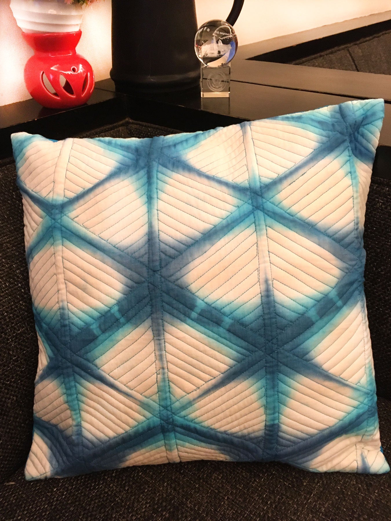 VONITA LOVE ALWAYS SHIBORI QUILTED CUSHION COVER SET
