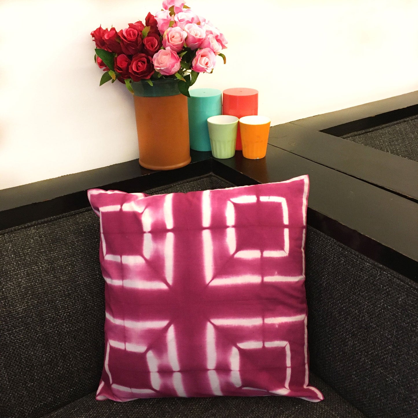 VIRGINIA LOVE ALWAYS SHIBORI SHABANG CUSHION COVER SET