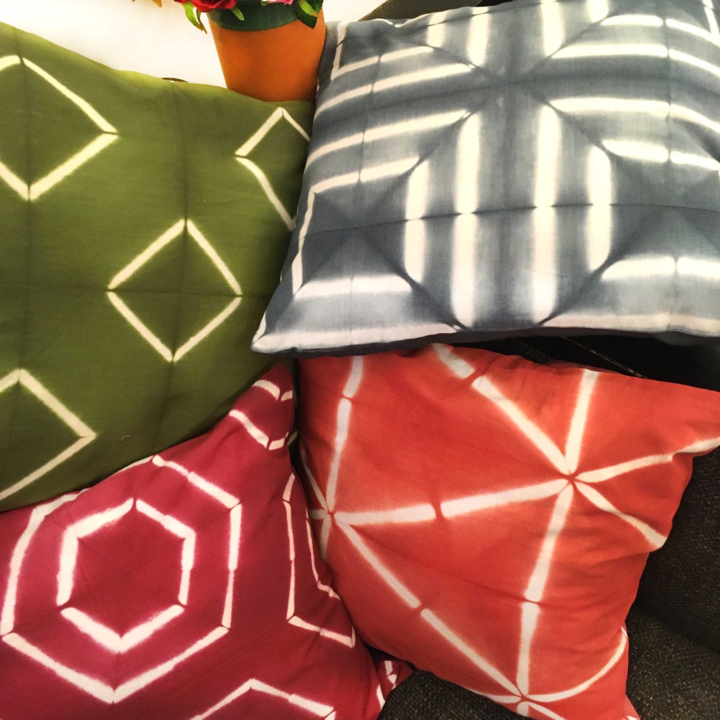 VINCENTA LOVE ALWAYS SHIBORI SHABANG CUSHION COVER SET