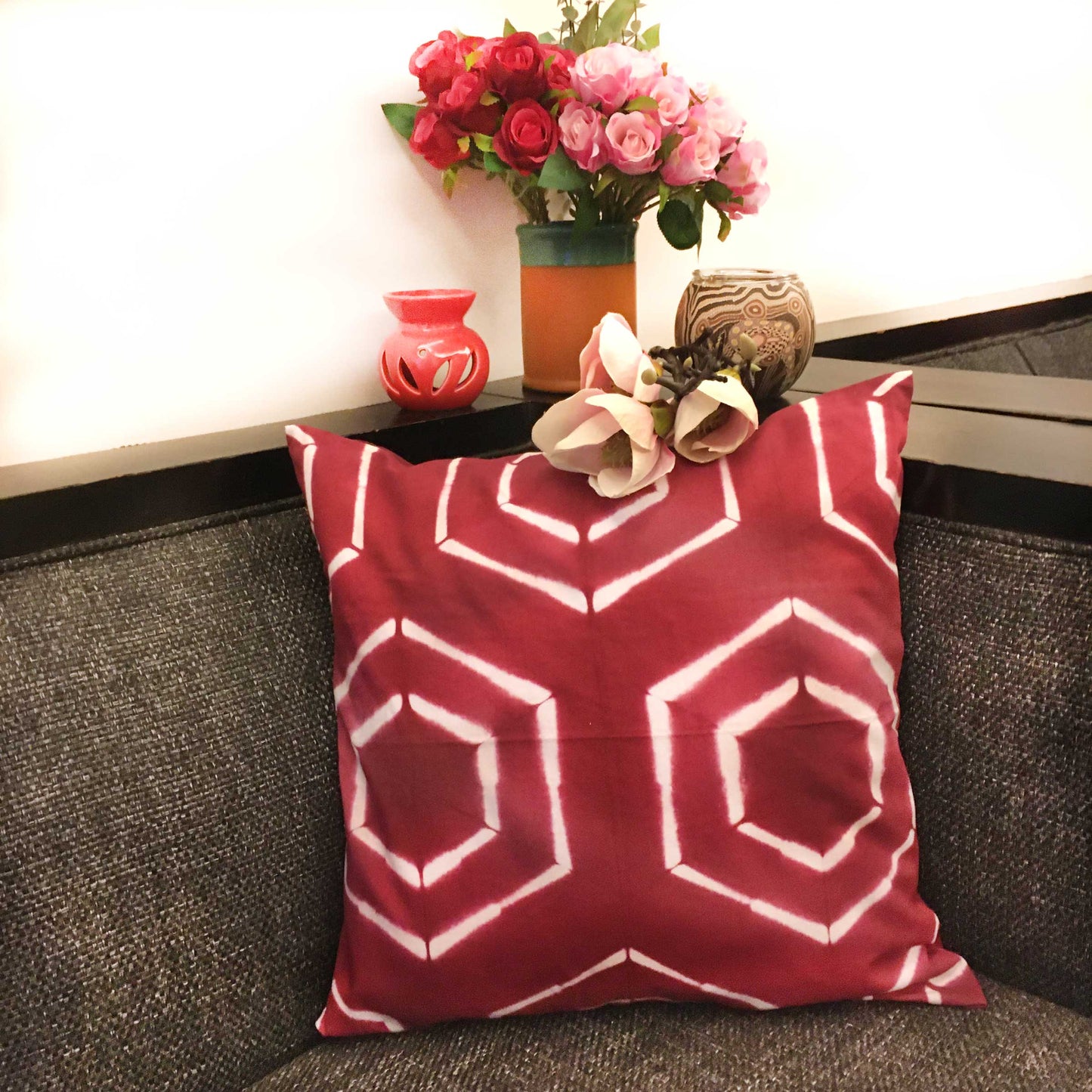 VINCENTA LOVE ALWAYS SHIBORI SHABANG CUSHION COVER SET