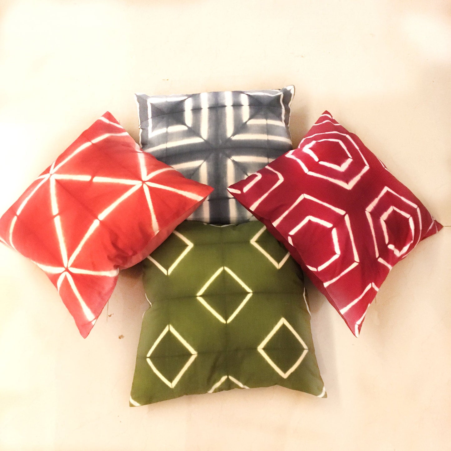 VINCENTA LOVE ALWAYS SHIBORI SHABANG CUSHION COVER SET