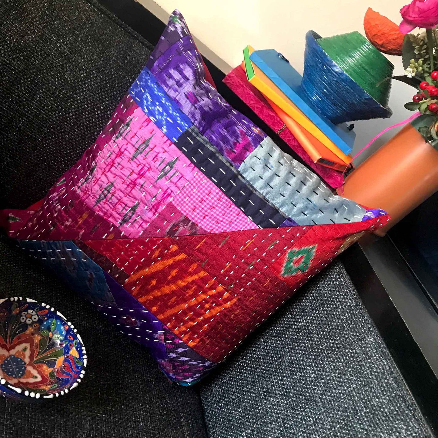 MAVIS MURANO INSPIRED PATOLA SILK PATCHWORK CUSHION COVER SET