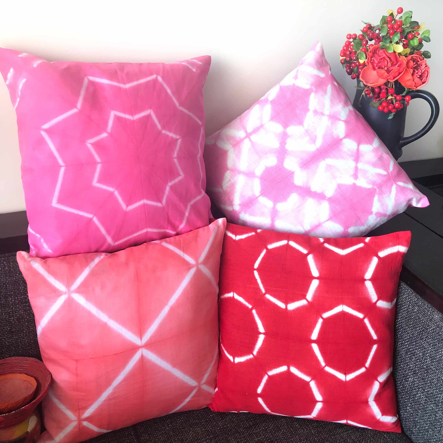 EDVINA BOUQUET SHIBORI CUSHION COVER SET