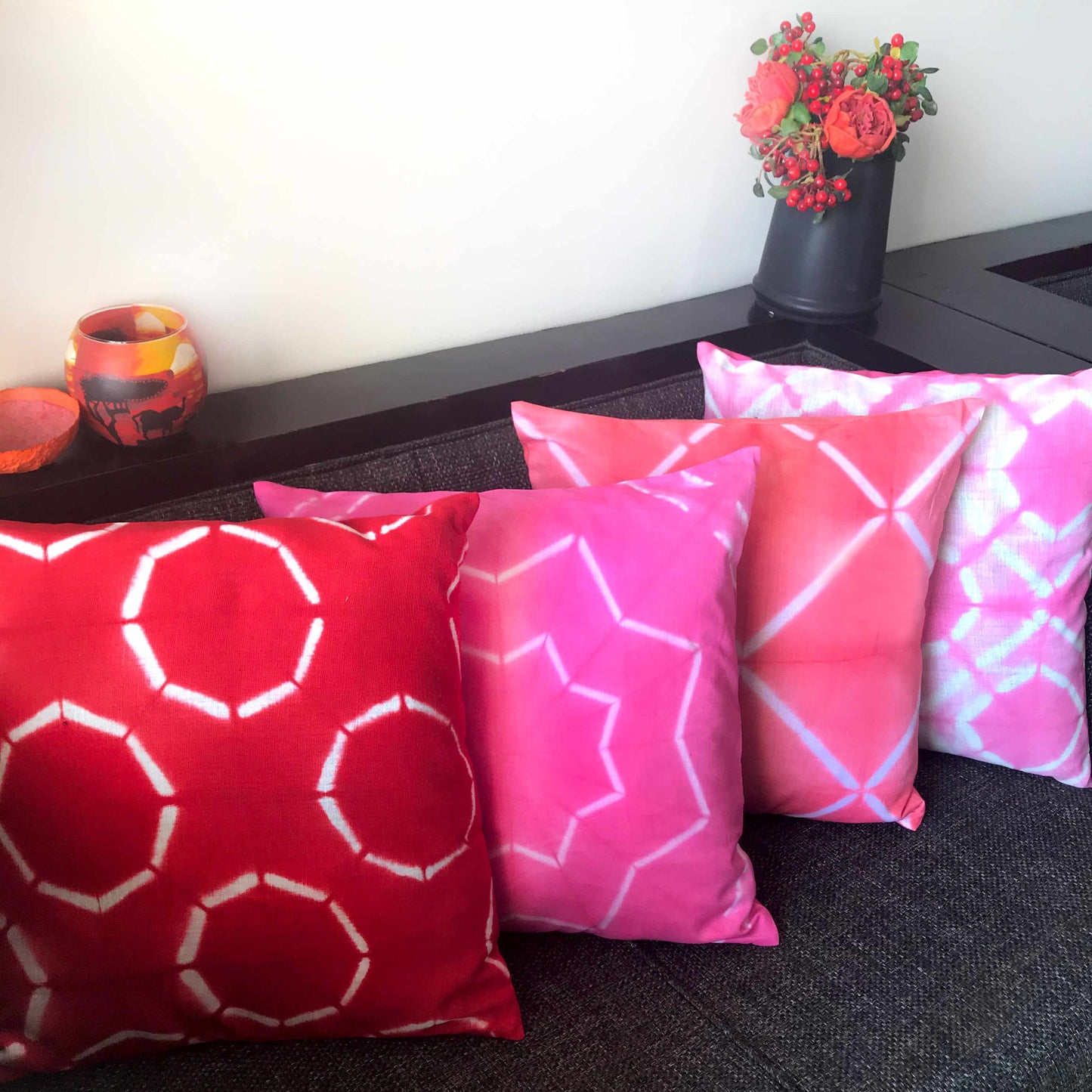 EDVINA BOUQUET SHIBORI CUSHION COVER SET