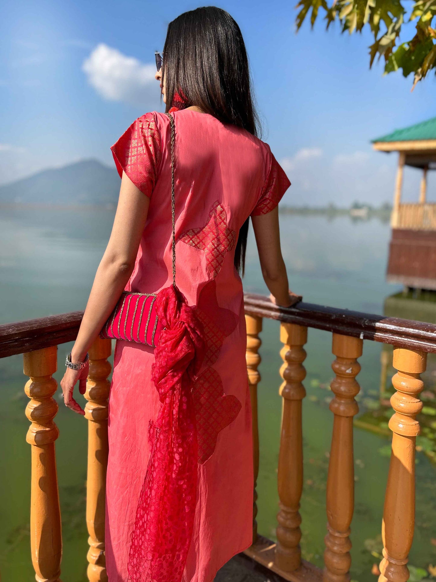 DEMI FESTIVE FLAMBOYANCE BROCADE DRESS