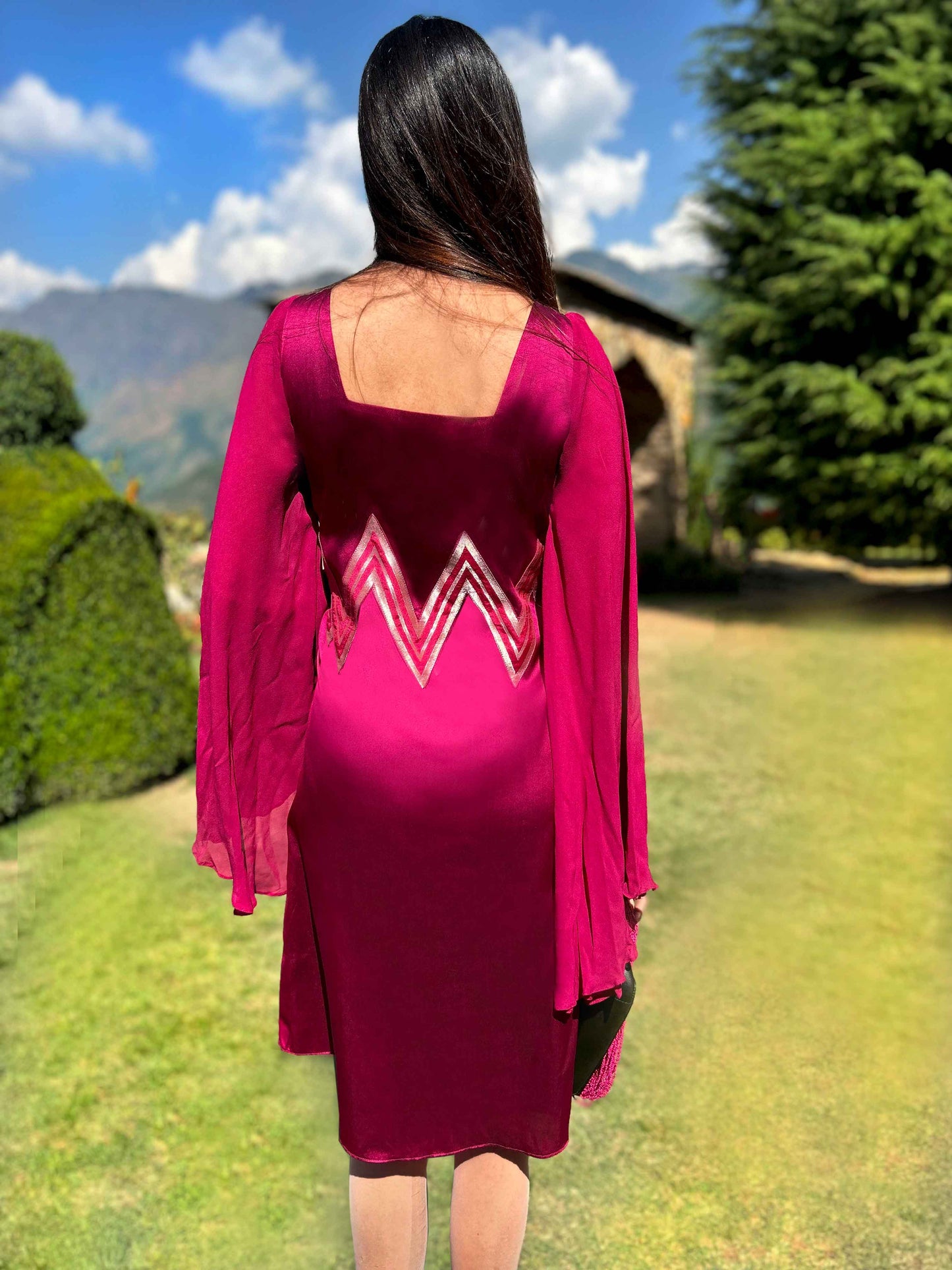 DIONNE FESTIVE FLAMBOYANCE BROCADE DRESS