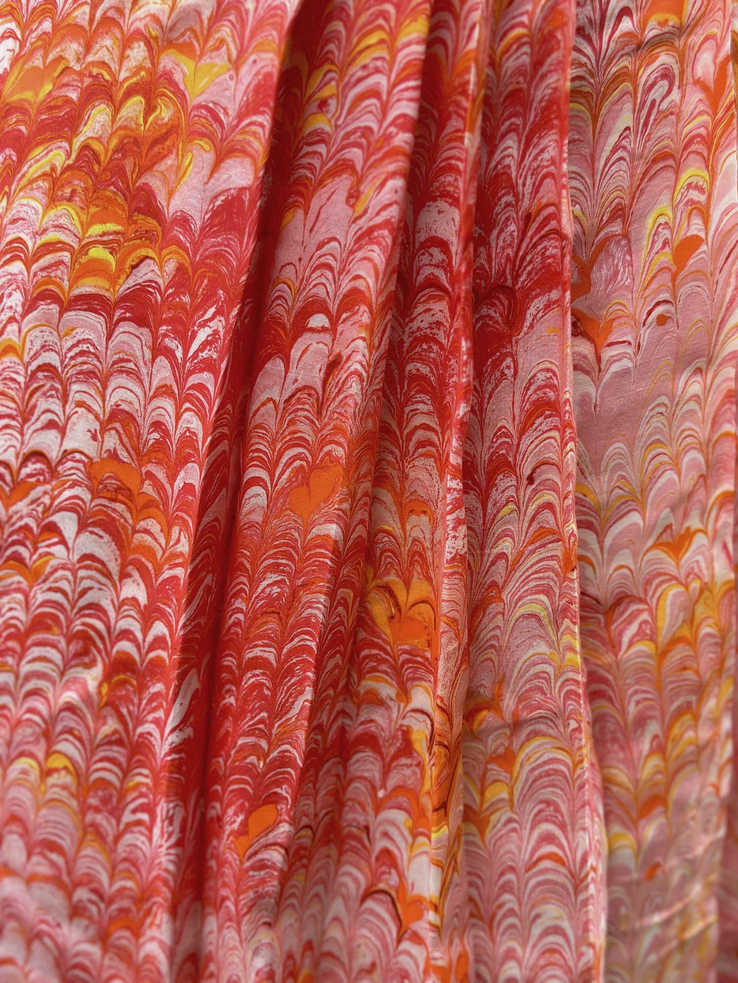LENORA GORGEOUS KASHMIR WATER MARBLED PURE SILK DRESS