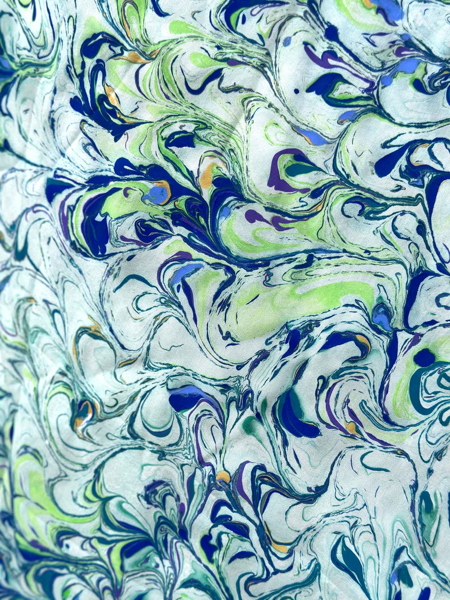 LOUISE GORGEOUS KASHMIR WATER MARBLED PURE SILK DRESS