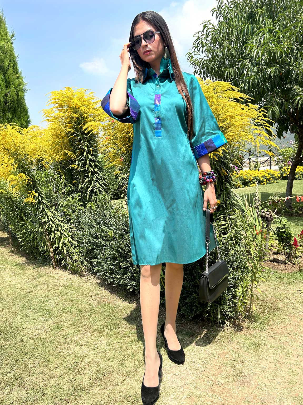 KAREN GORGEOUS KASHMIR PATOLA SILK PATCHWORK DRESS