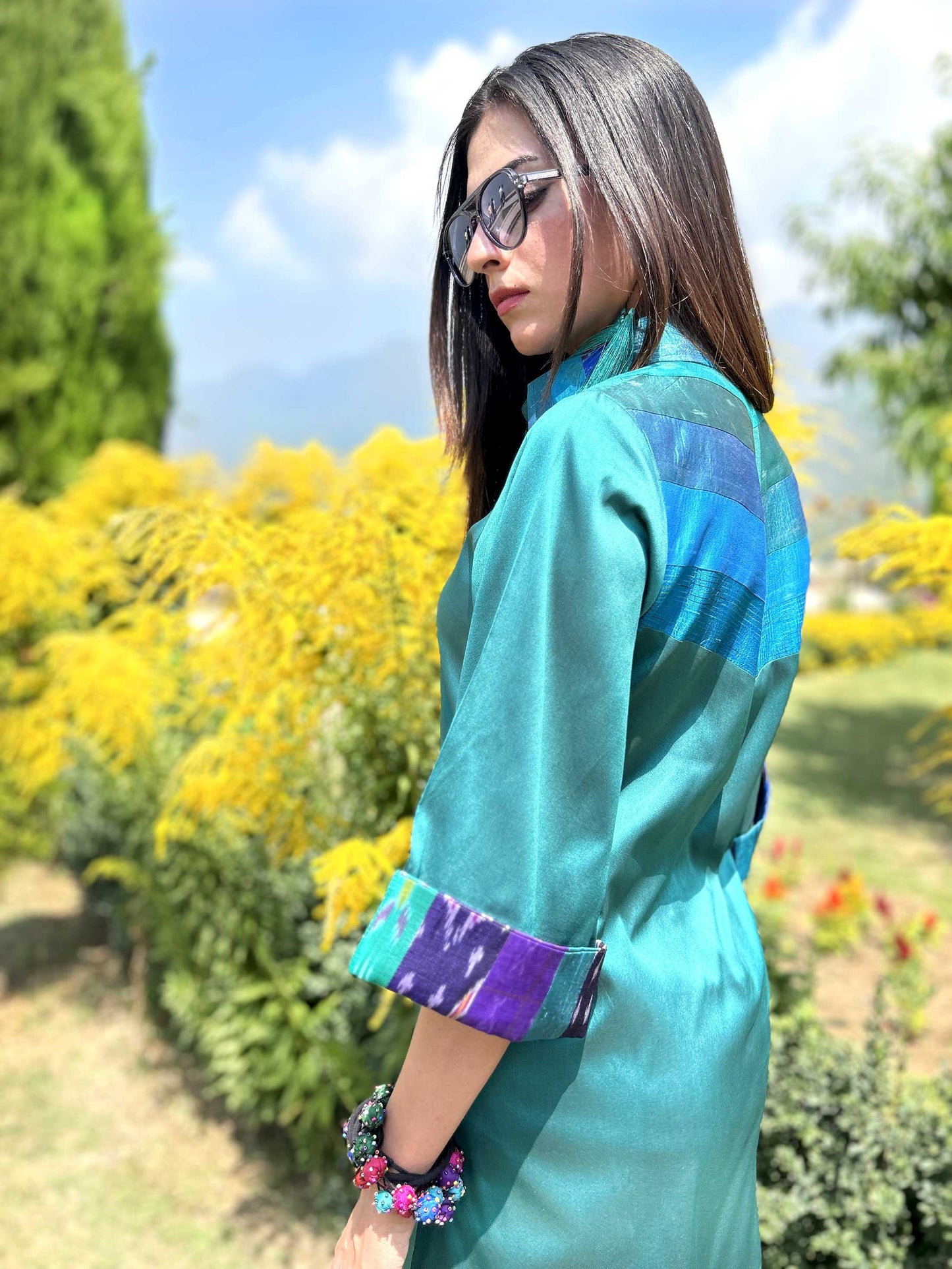 KAREN GORGEOUS KASHMIR PATOLA SILK PATCHWORK DRESS