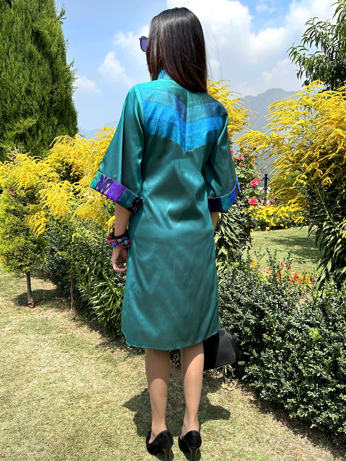 KAREN GORGEOUS KASHMIR PATOLA SILK PATCHWORK DRESS