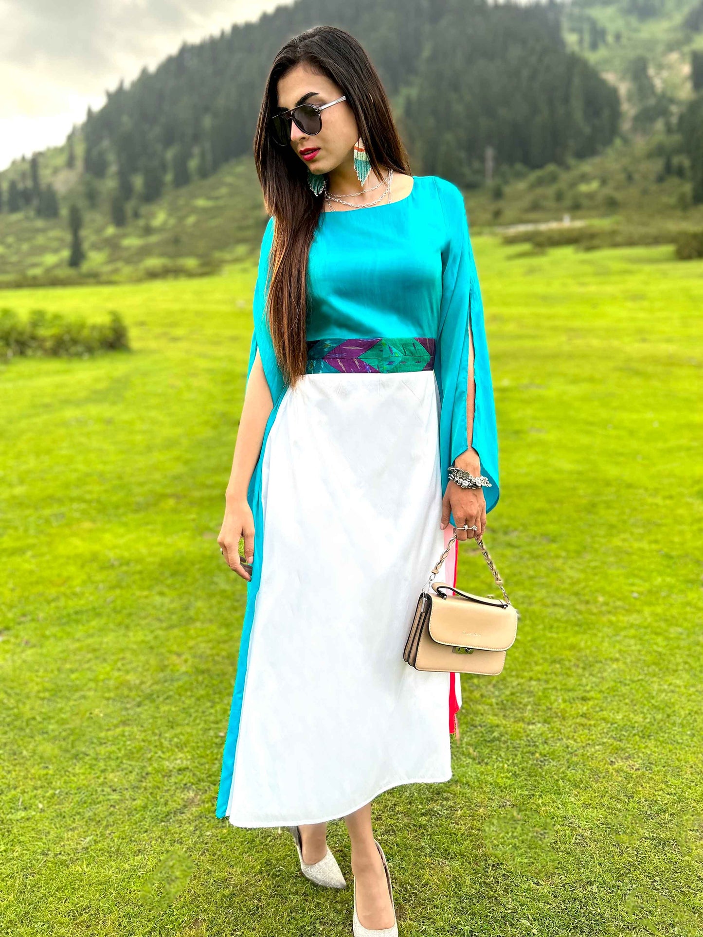 KASSIDY GORGEOUS KASHMIR PATOLA SILK PATCHWORK DRESS