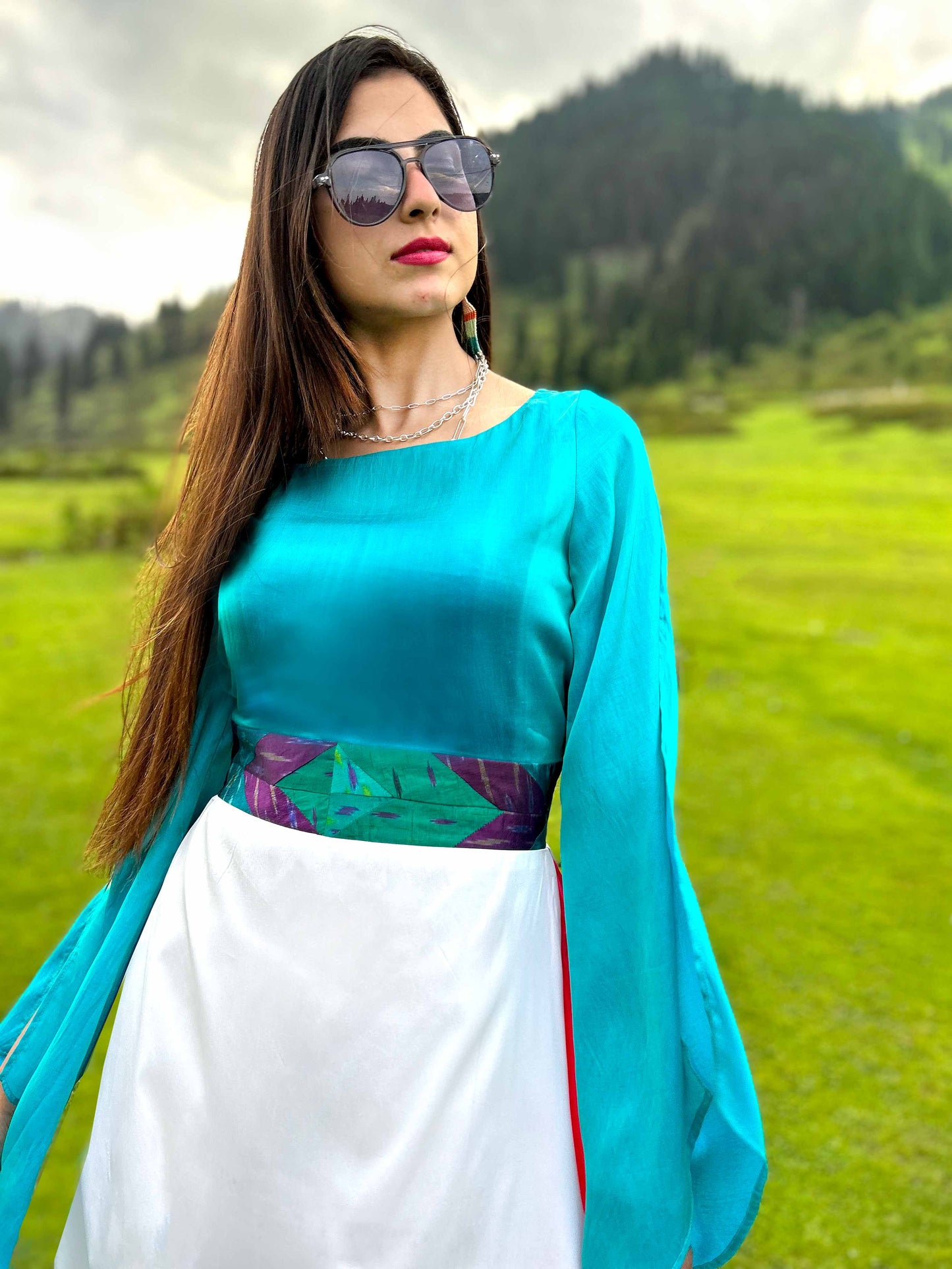 KASSIDY GORGEOUS KASHMIR PATOLA SILK PATCHWORK DRESS