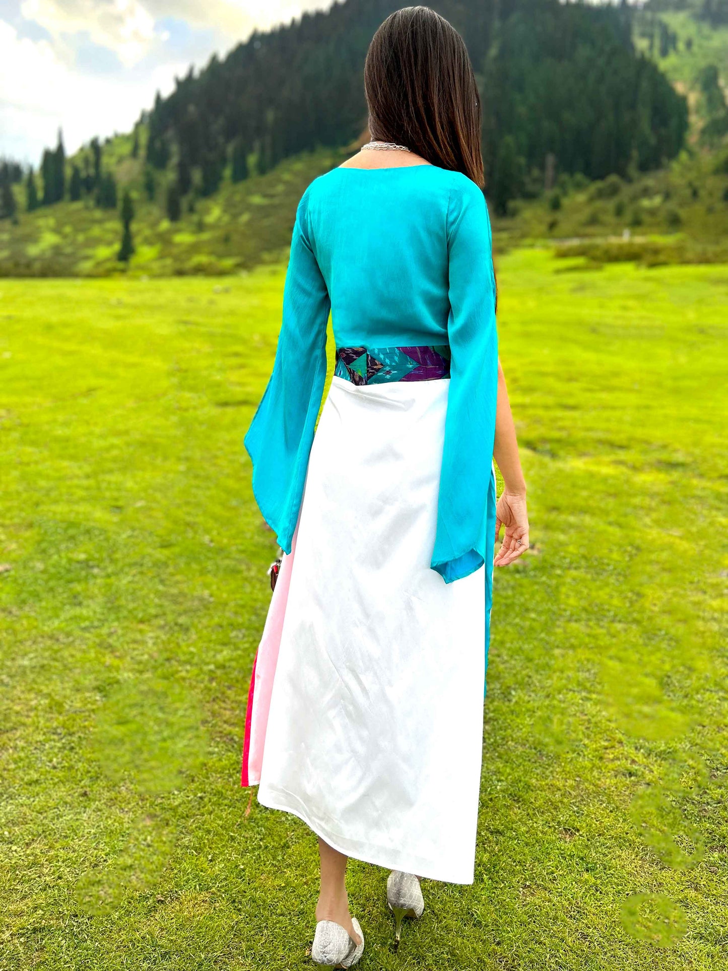 KASSIDY GORGEOUS KASHMIR PATOLA SILK PATCHWORK DRESS