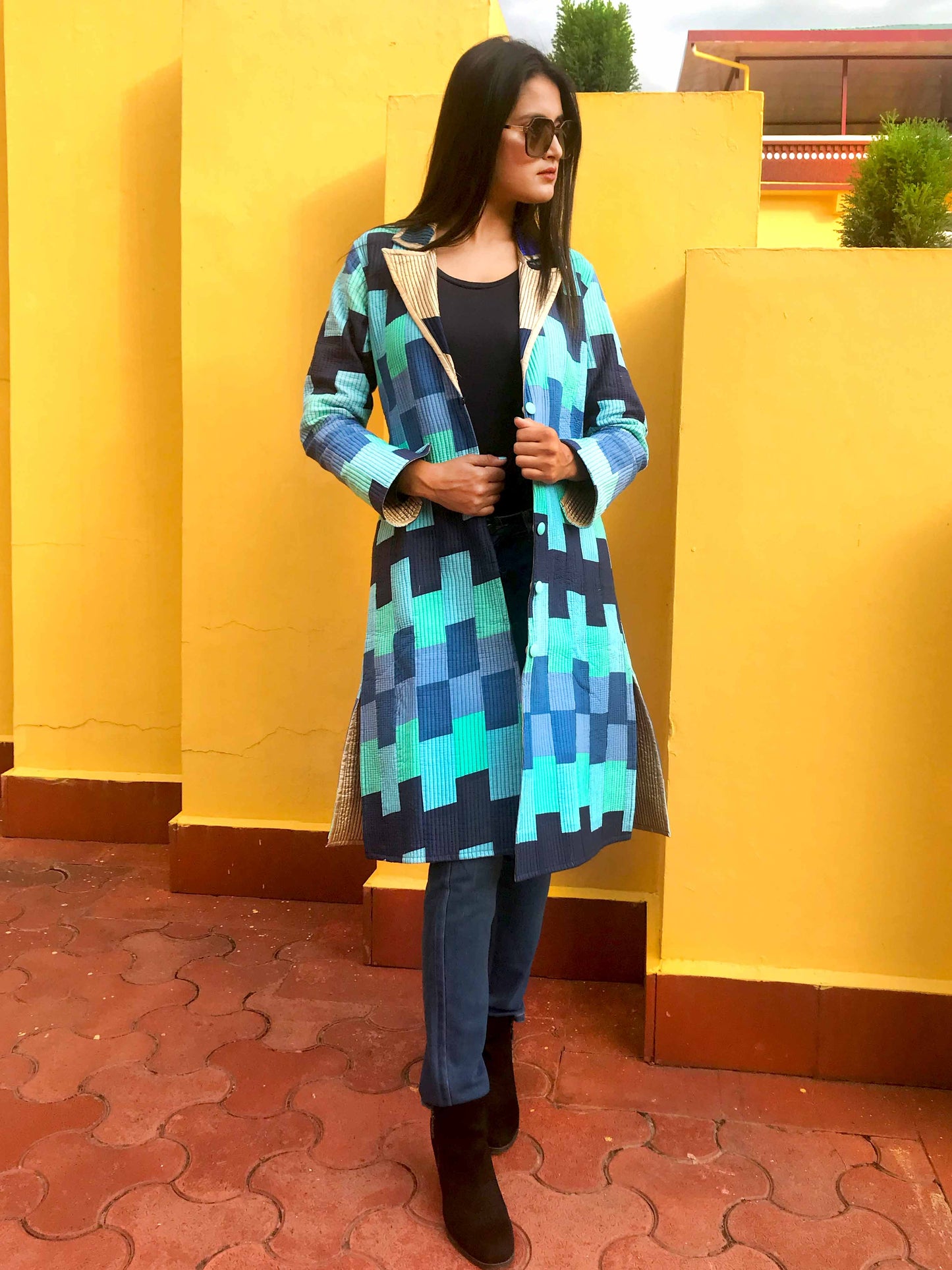 JANICE ROMANTIC RHAPSODY COTTON PATCHWORK QUILTED REVERSIBLE JACKET