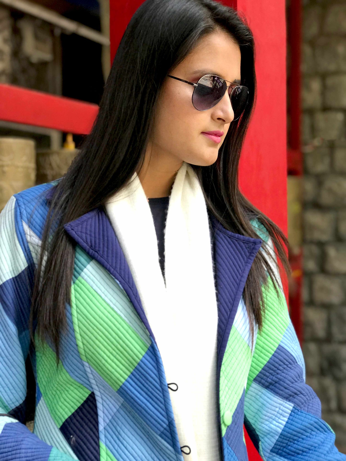 JULIANNA ROMANTIC RHAPSODY COTTON PATCHWORK QUILTED REVERSIBLE JACKET