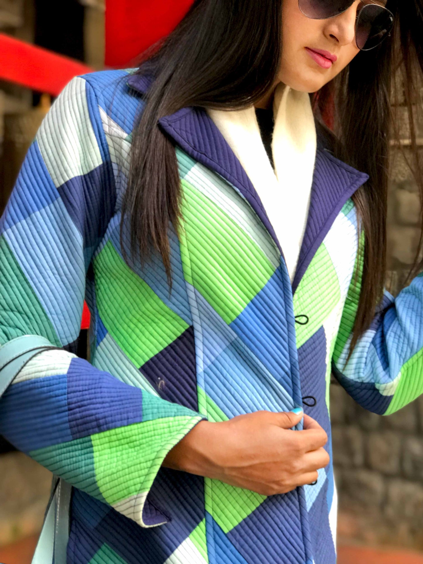 JULIANNA ROMANTIC RHAPSODY COTTON PATCHWORK QUILTED REVERSIBLE JACKET
