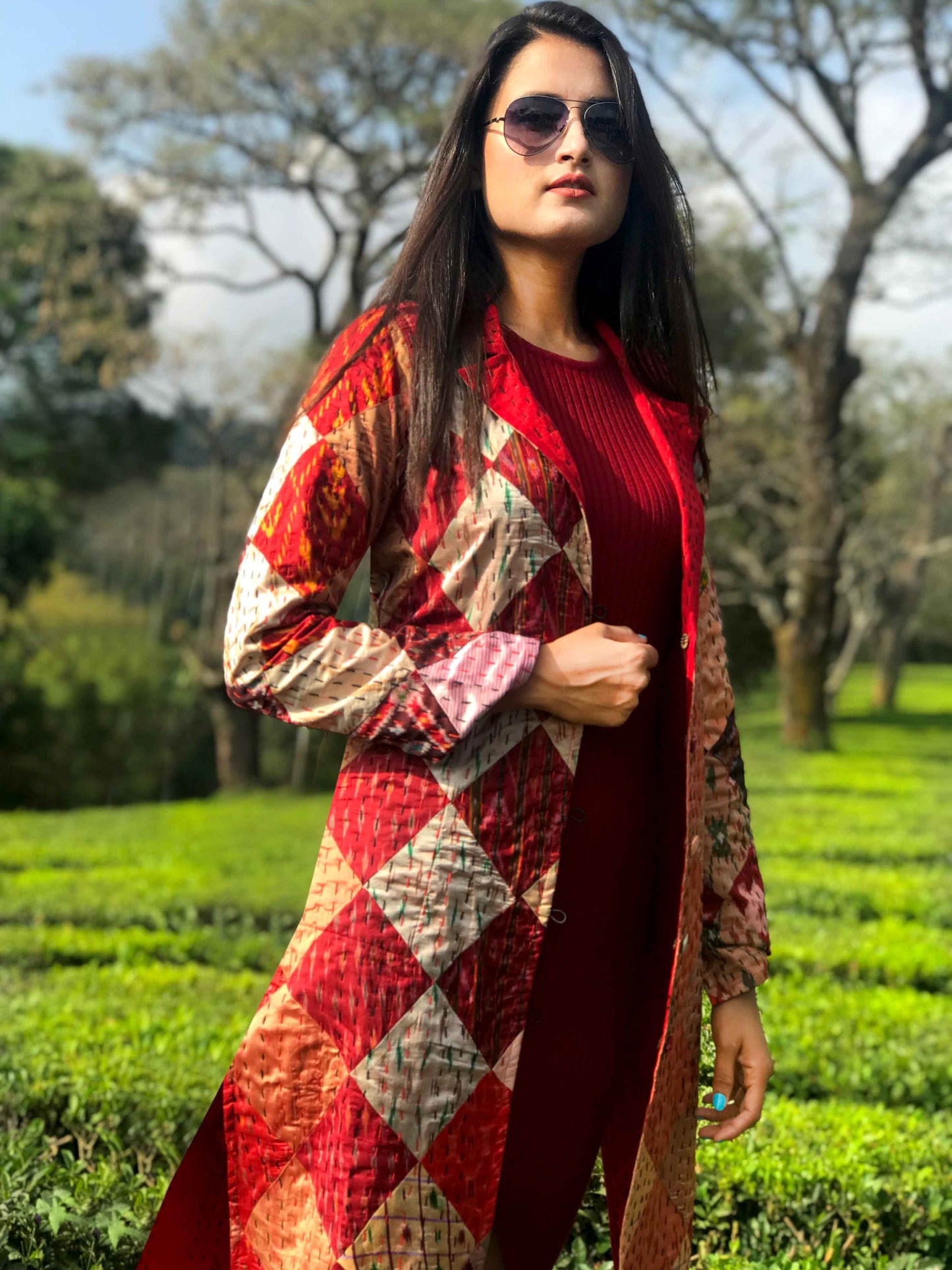 JOYCE ROMANTIC RHAPSODY PATOLA SILK PATCHWORK REVERSIBLE KANTHA JACKET