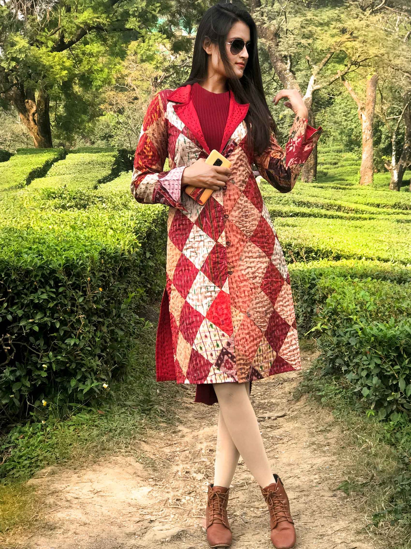 JOYCE ROMANTIC RHAPSODY PATOLA SILK PATCHWORK REVERSIBLE KANTHA JACKET