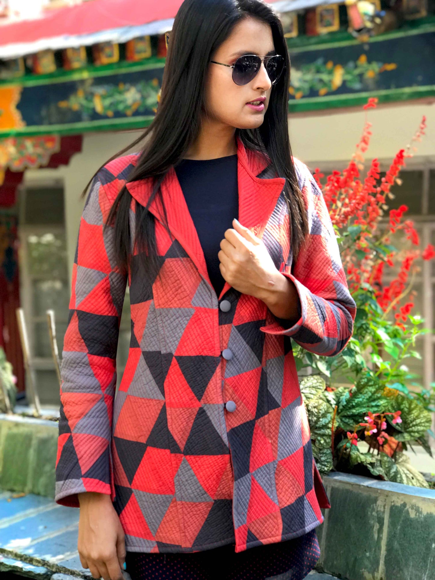 JESSICA ROMANTIC RHAPSODY COTTON PATCHWORK QUILTED REVERSIBLE JACKET