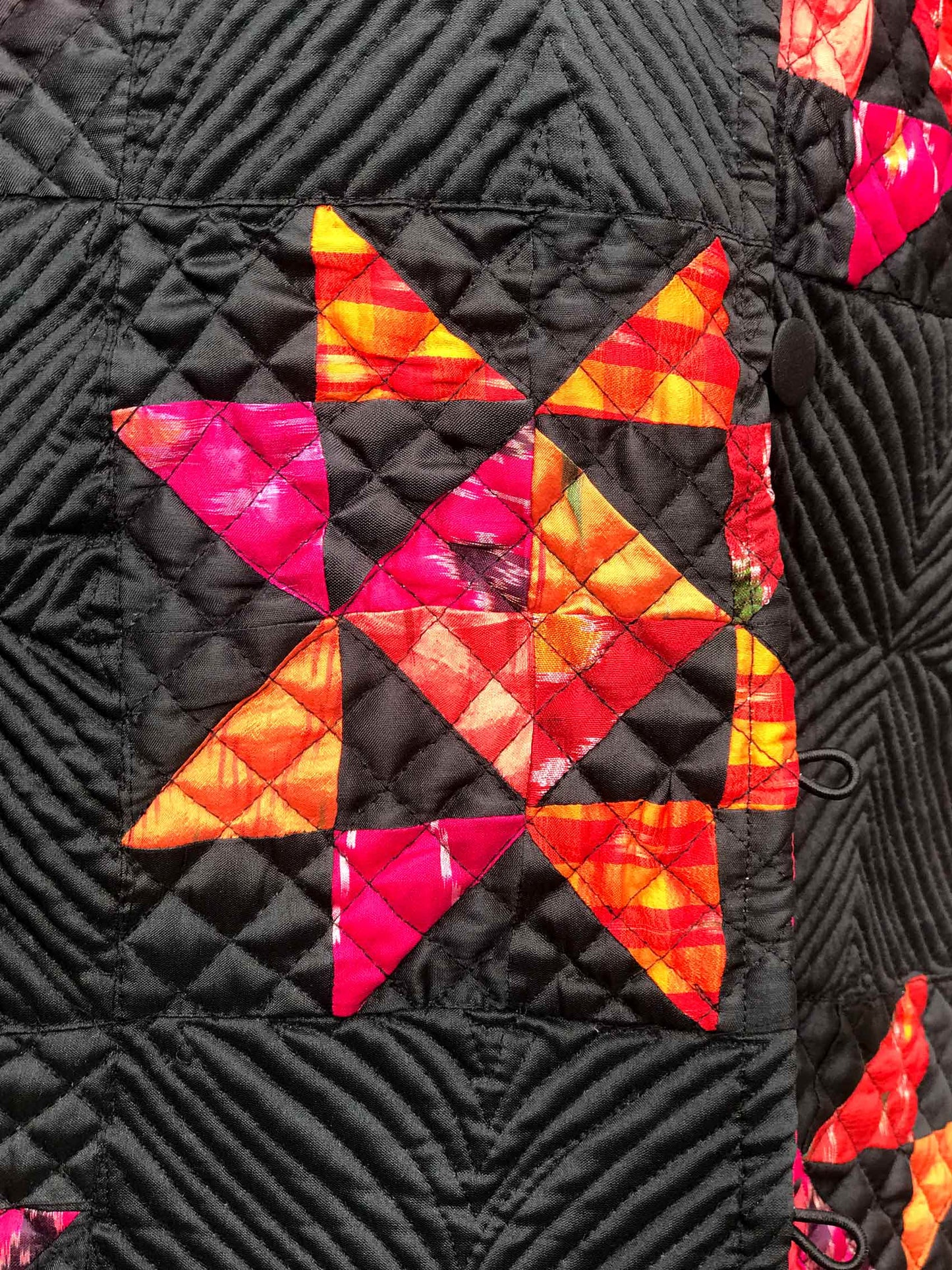 JILLIAN ROMANTIC RHAPSODY PATOLA SILK PATCHWORK REVERSIBLE QUILTED JACKET