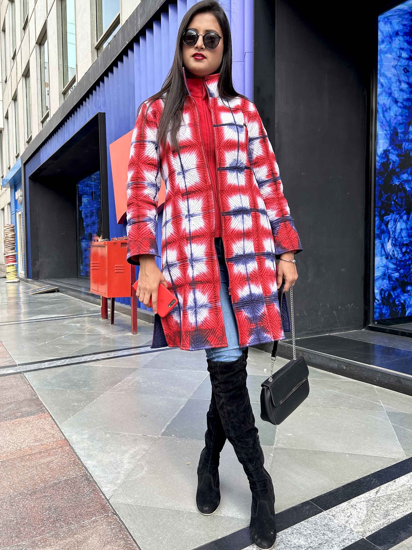 LAUREN ROMANTIC RHAPSODY SHIBORI QUILTED REVERSIBLE JACKET