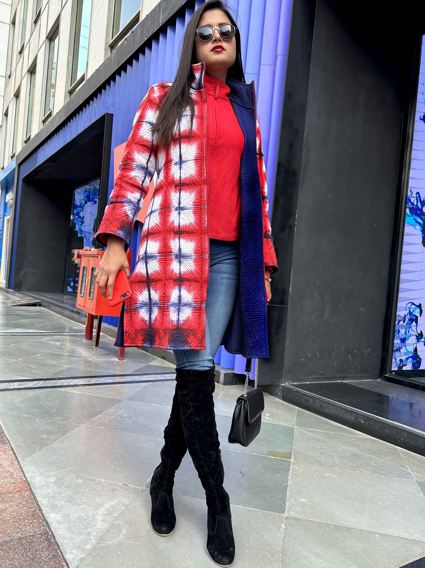 LAUREN ROMANTIC RHAPSODY SHIBORI QUILTED REVERSIBLE JACKET