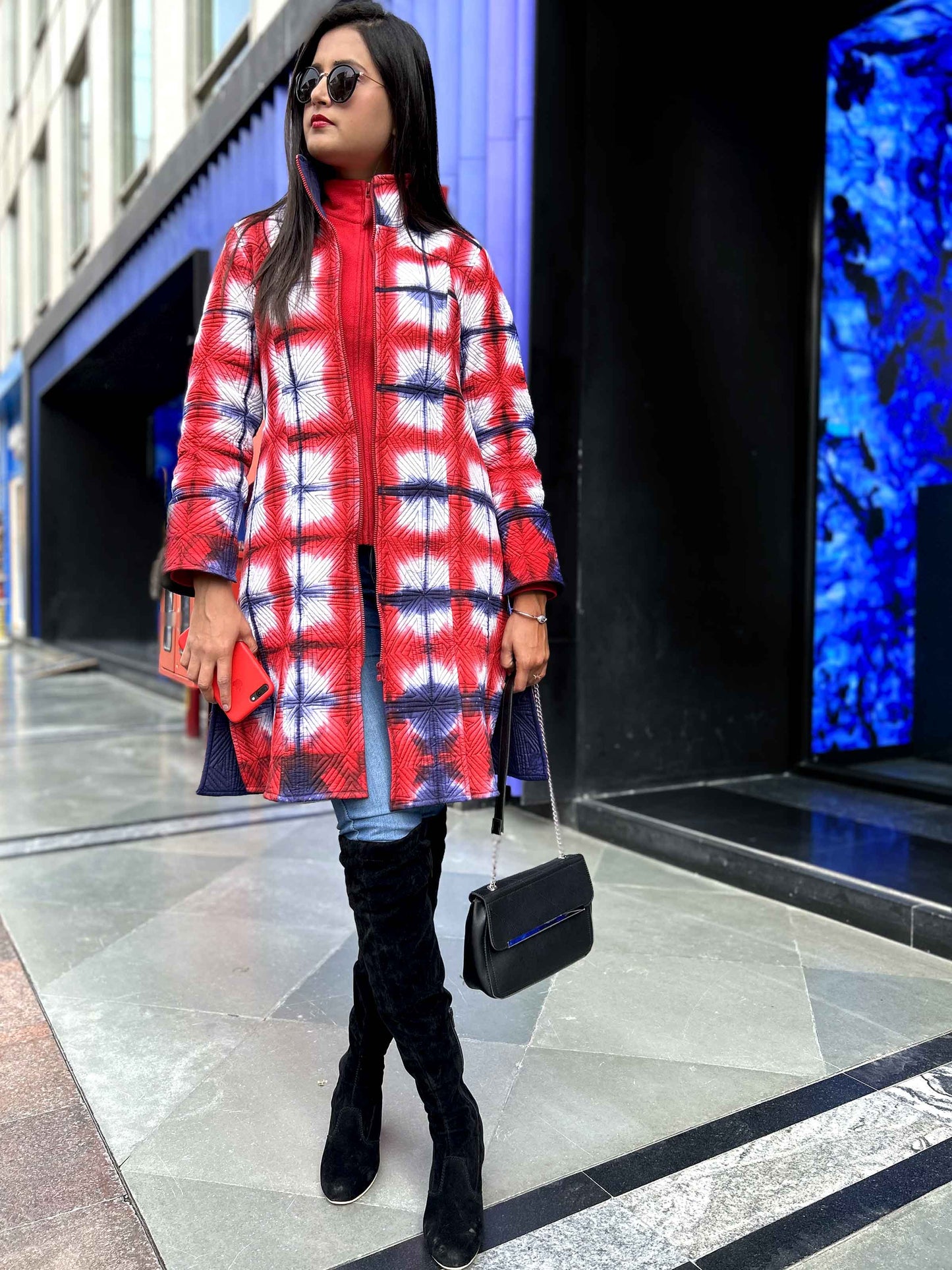 LAUREN ROMANTIC RHAPSODY SHIBORI QUILTED REVERSIBLE JACKET