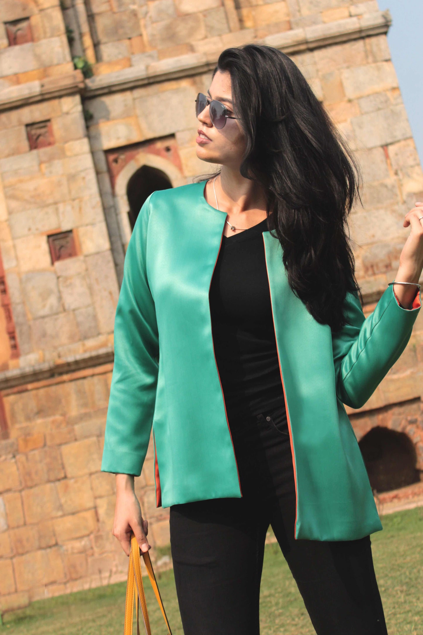 HEIDI SATIN SILK REVERSIBLE BOLERO JACKET