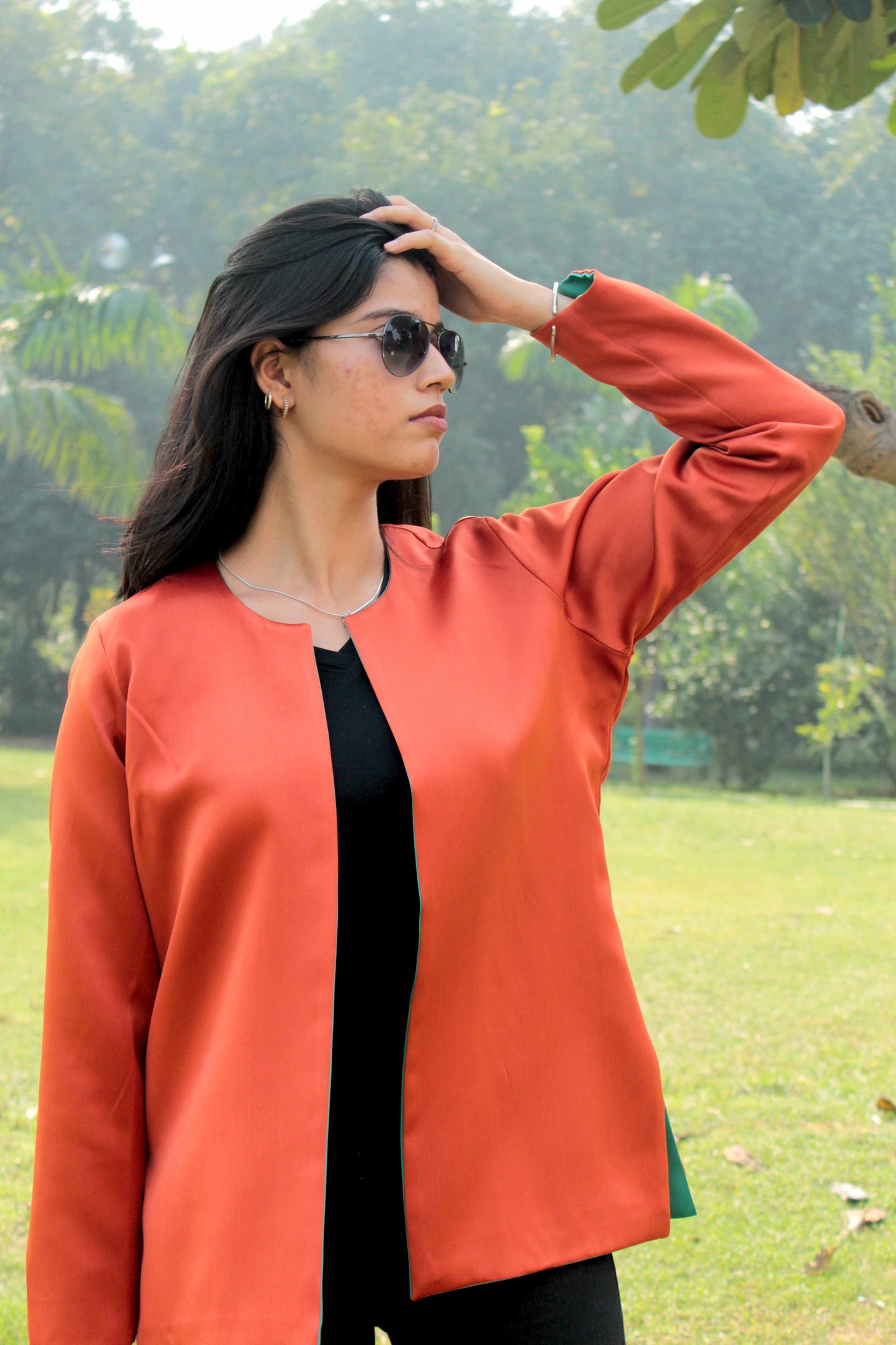 HEIDI SATIN SILK REVERSIBLE BOLERO JACKET