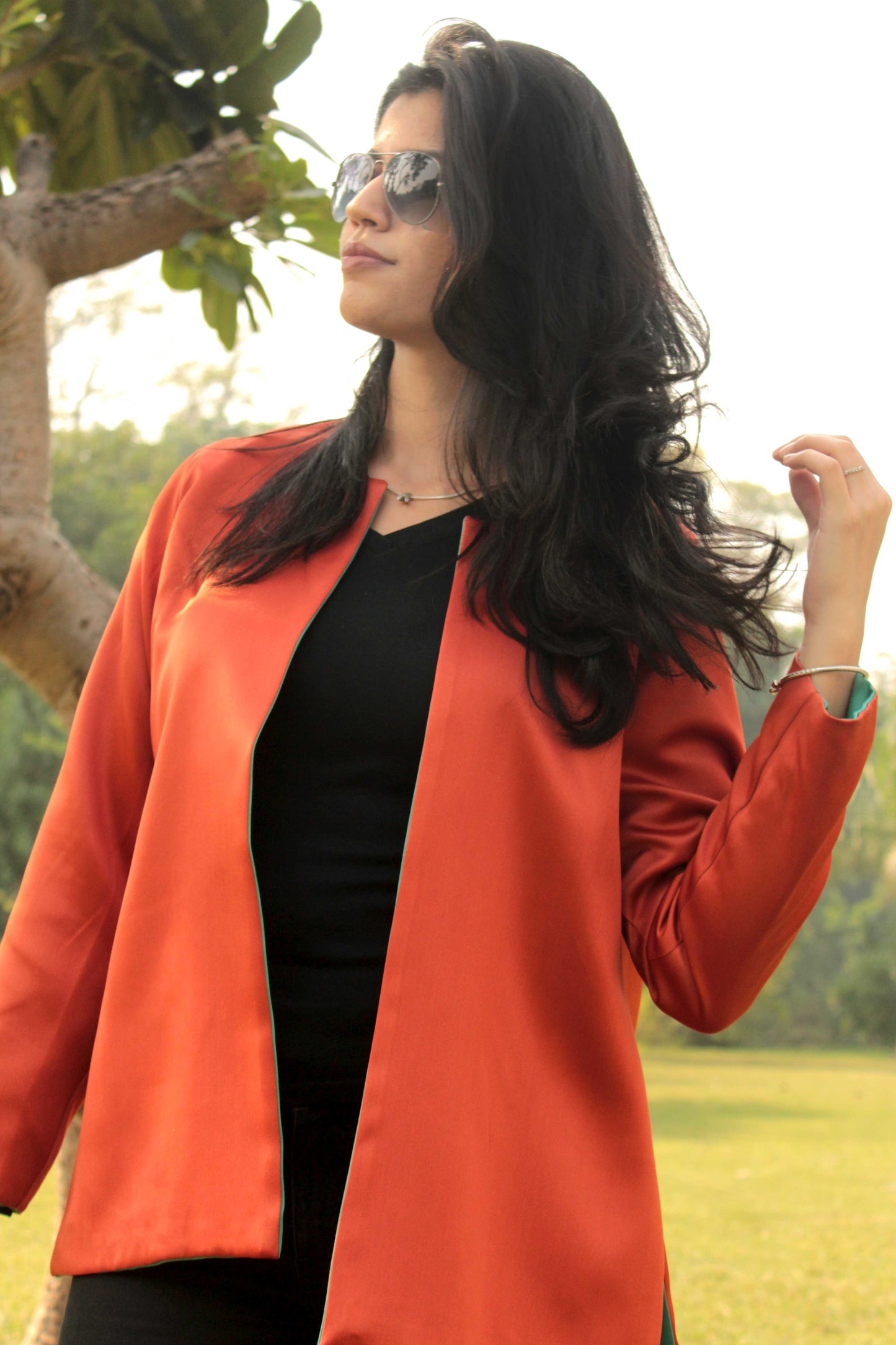 HEIDI SATIN SILK REVERSIBLE BOLERO JACKET