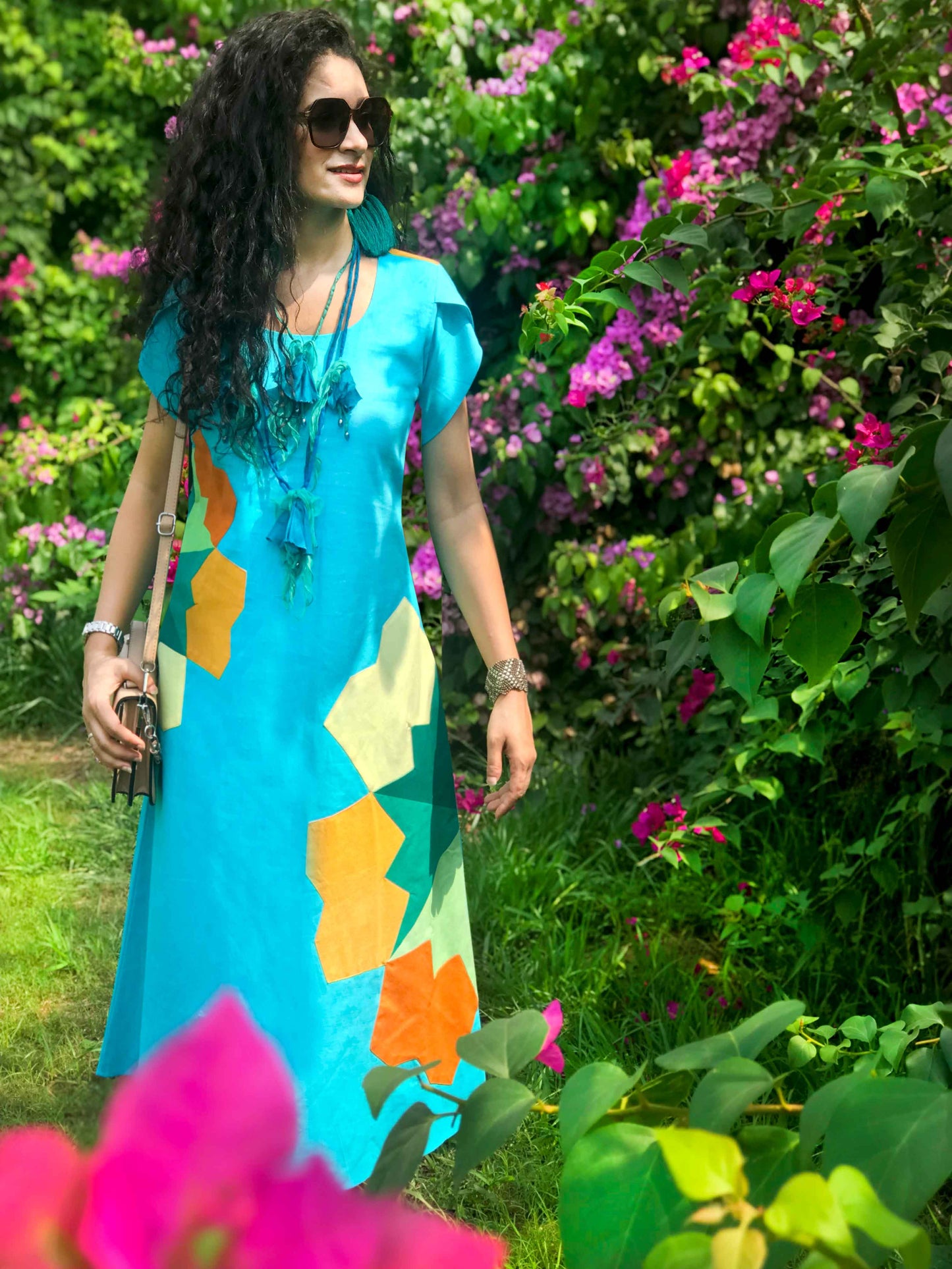 FRANCESCA FESTIVE FLAMBOYANCE HAND WOVEN COTTON DRESS