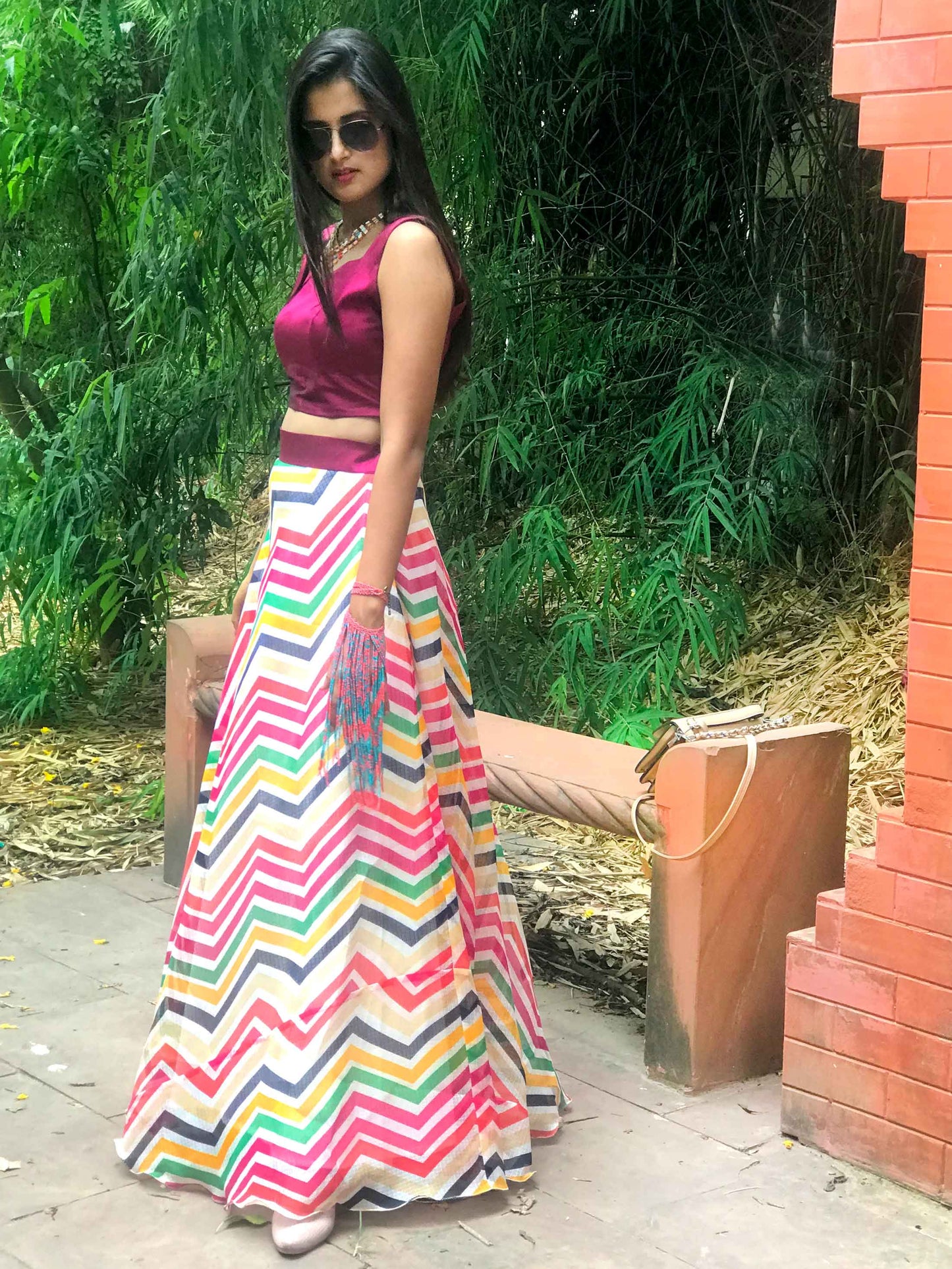 FAYE FESTIVE FLAMBOYANCE KOTA DORIA LONG SKIRT & TOP