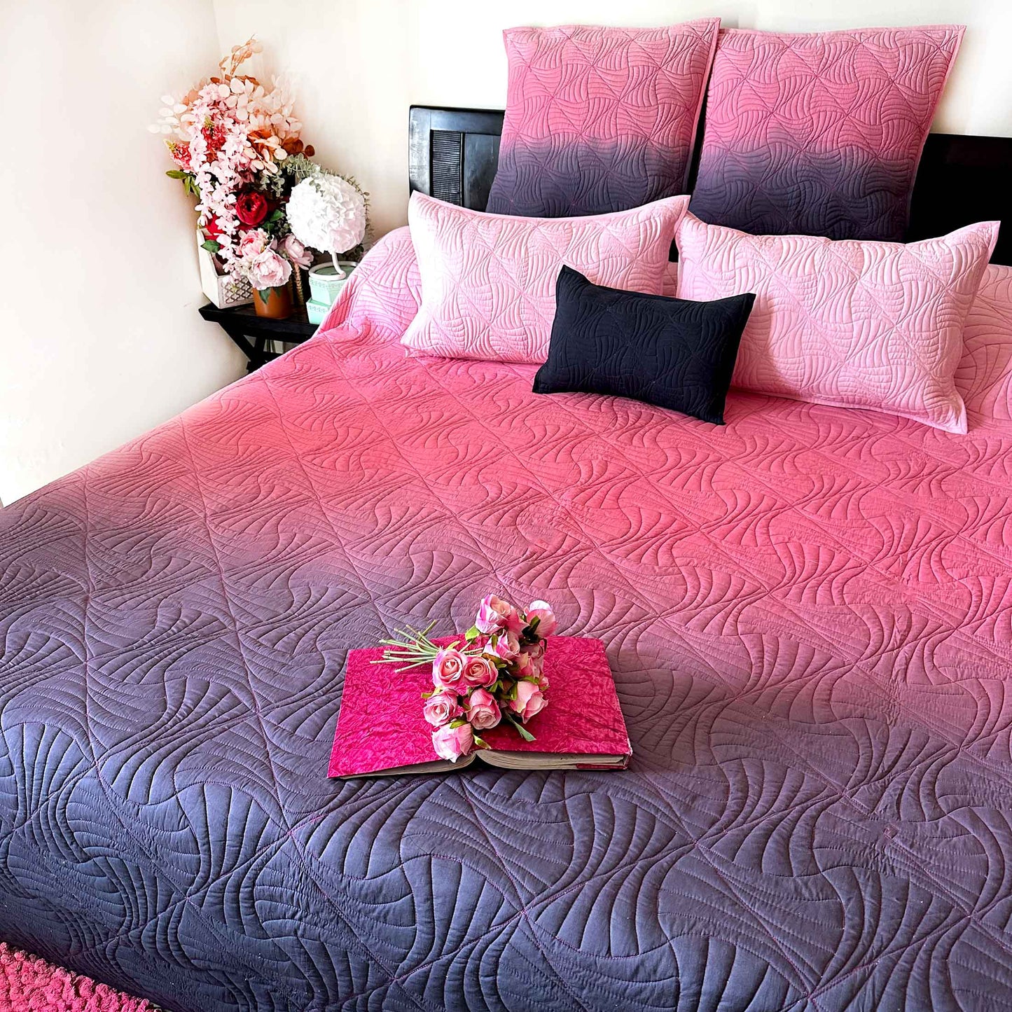 SCOTT NORTHERN LIGHTS OMBRE QUILTED BEDCOVER SET