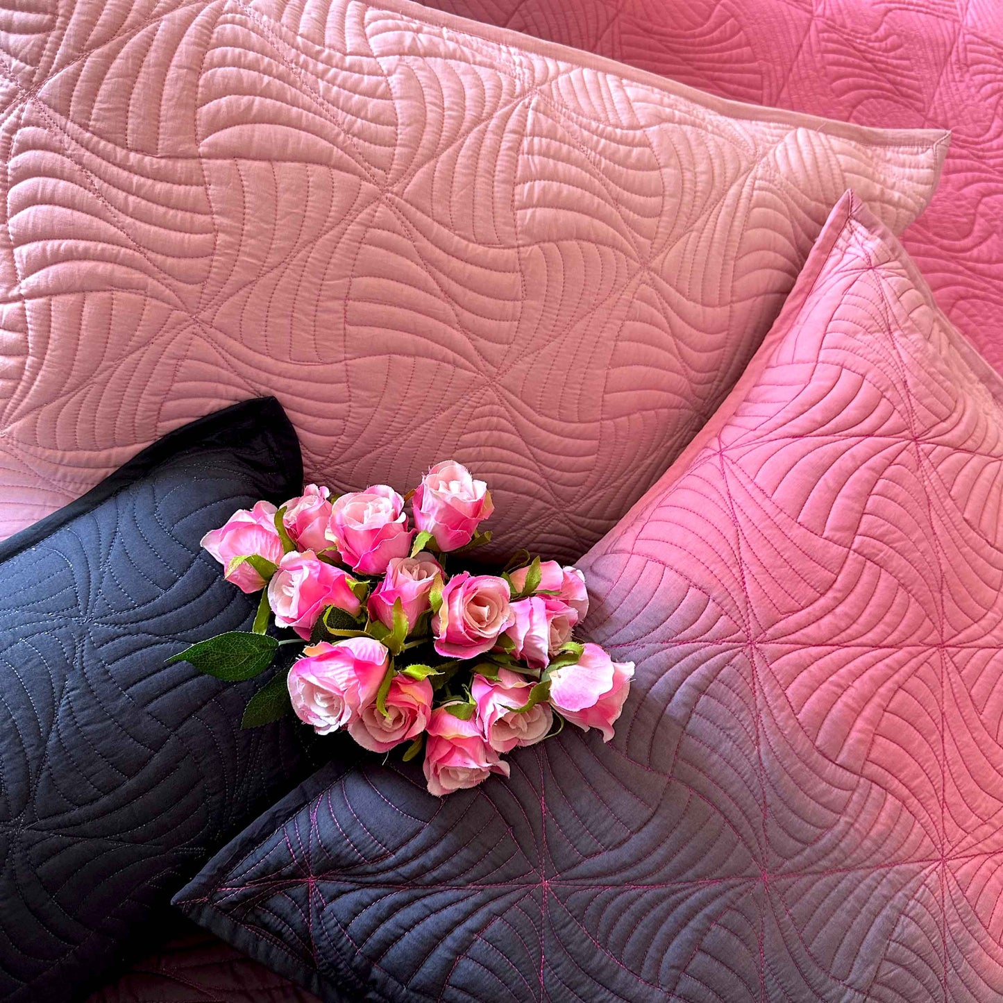 SCOTT NORTHERN LIGHTS OMBRE QUILTED BEDCOVER SET