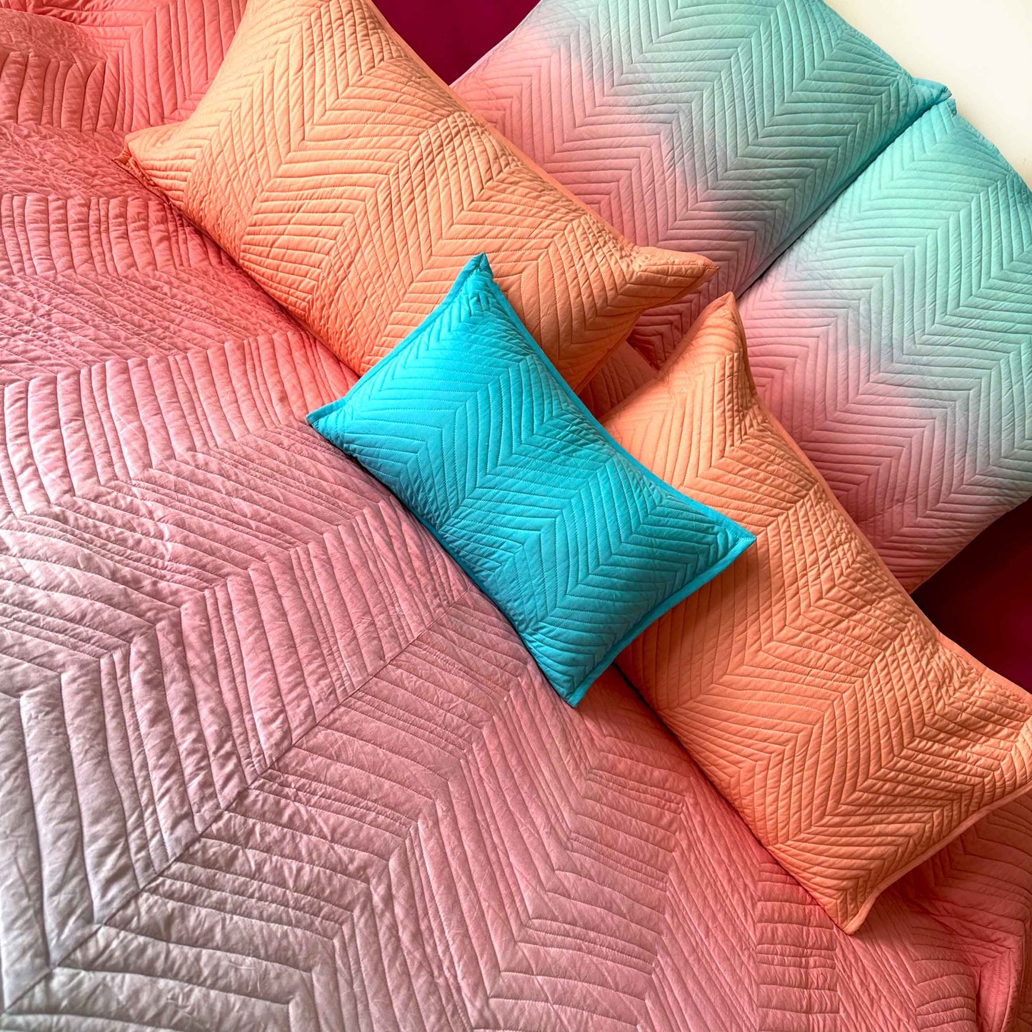 STANLEY NORTHERN LIGHTS OMBRE QUILTED BEDCOVER SET