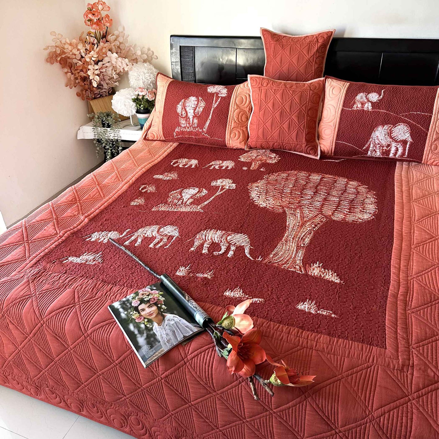 LANCE POETRY IN NATURE NUI SHIBORI OMBRE QUILTED BEDCOVER SET