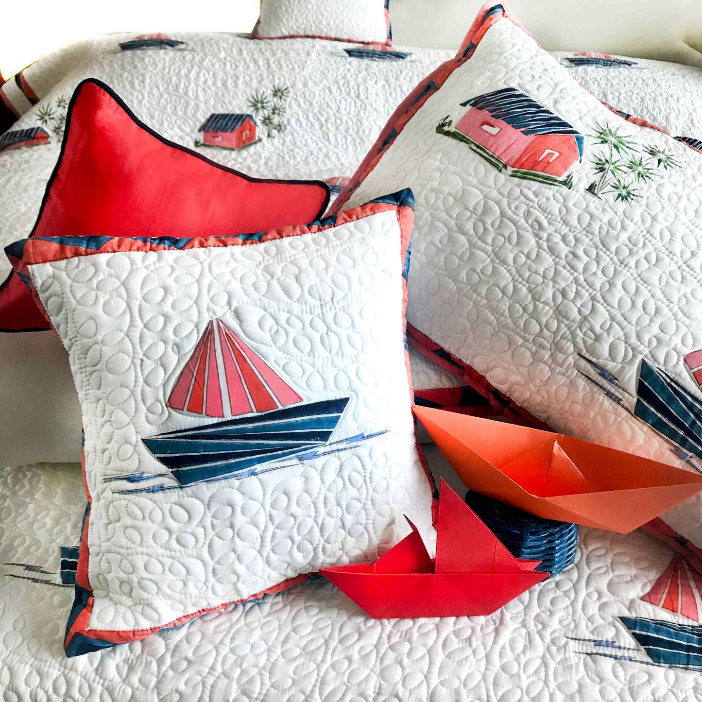 NORMAN NAUTICAL PANORAMA 6 PIECE QUILTED BEDCOVER SET