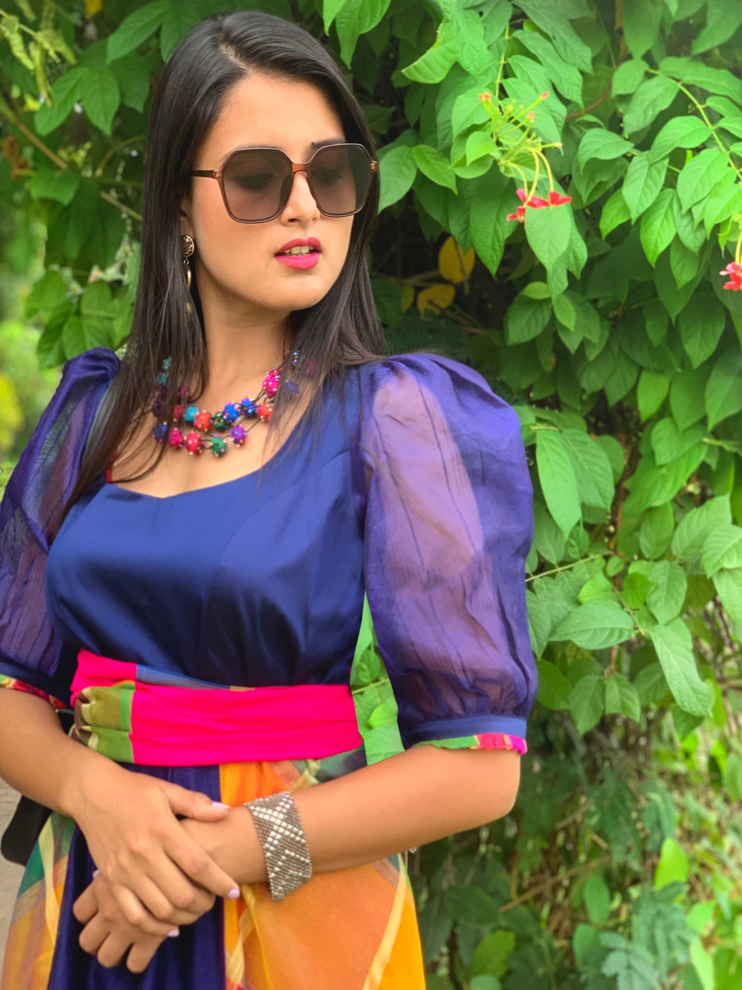 FAUNA FESTIVE FLAMBOYANCE SILK KOTA DORIA DRESS