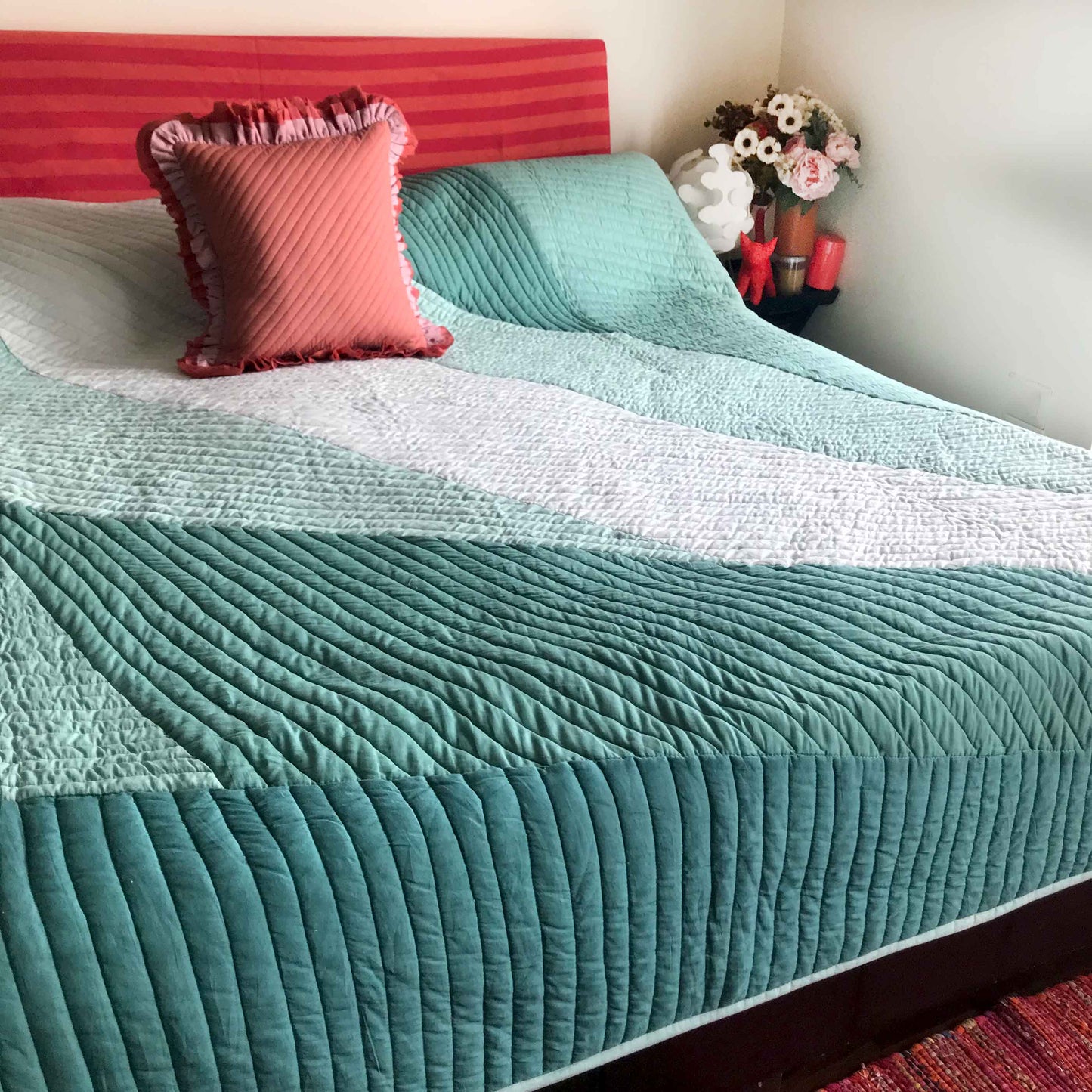 KATHERINE COPENHAGEN MELANGE PATCHWORK QUILTED BEDCOVER SET