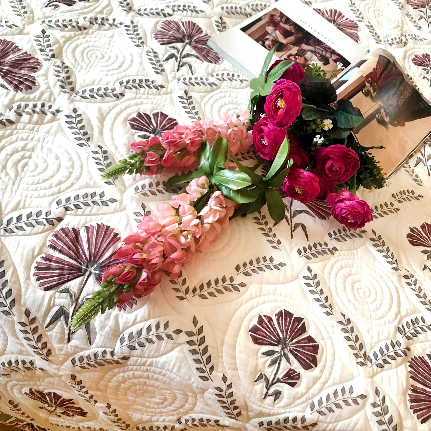 PALOMA PARISIAN PANACHE VINEYARD RED 6 PIECE QUILTED BEDCOVER SET